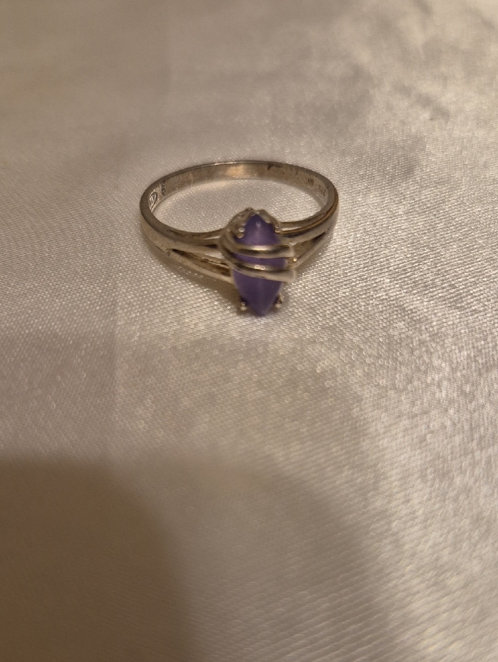 Vintage Avon Sterling Silver Purple Jade Ring
